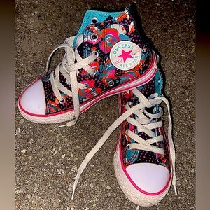 Converse Chuck Taylor High Top Paint Splatter Blue/ Pink/ Orange